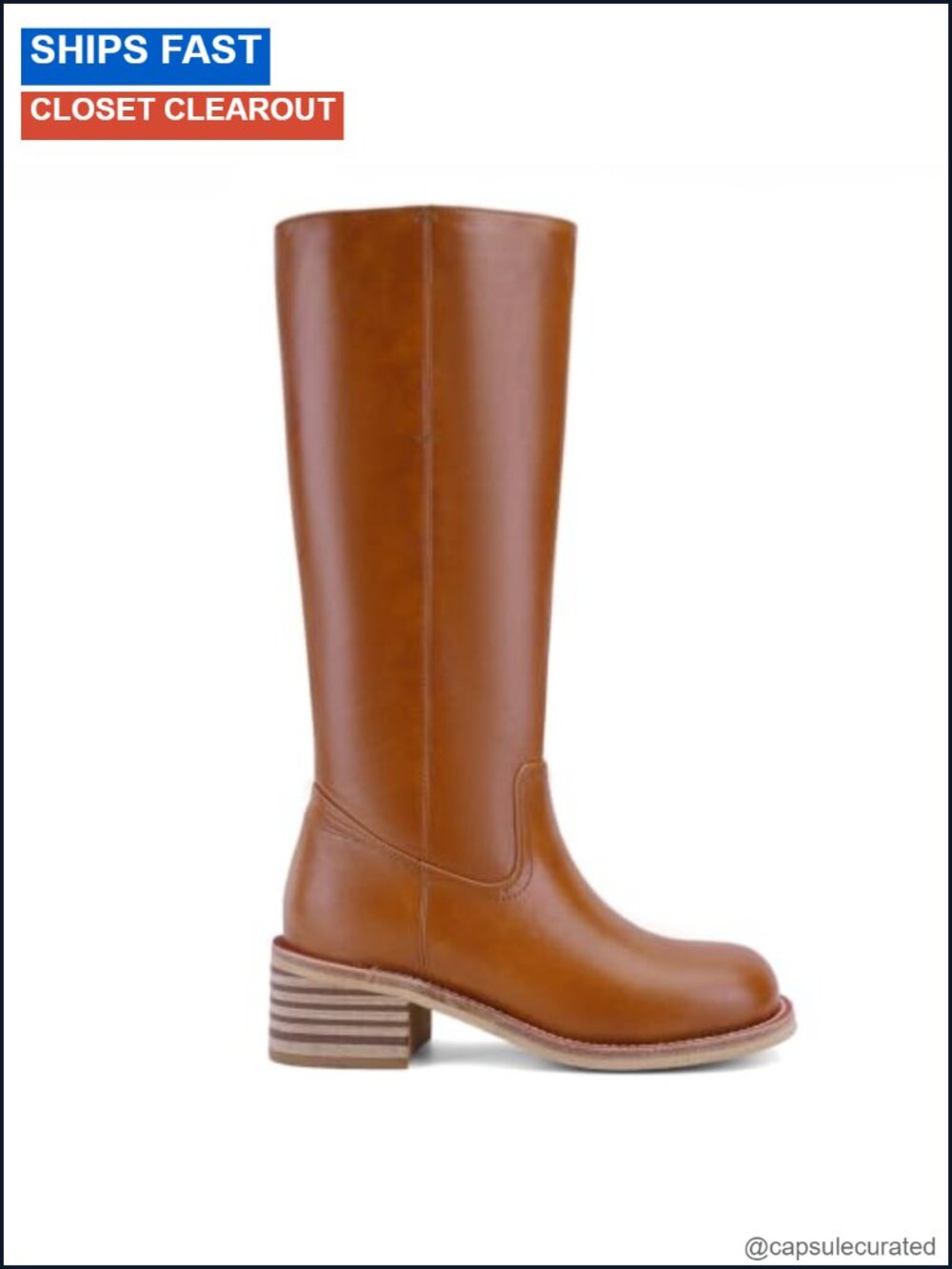 Women's Knee High Boots Square Toe Chunky Block Heel Low Heel Faux Leather